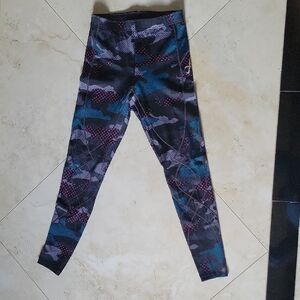 CW-X Women's Camo Print Performance Leggings in Black, Blue & Purple